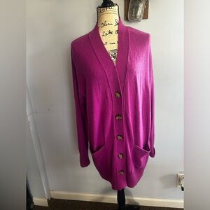 Loft cardigan sweater tight knit lagenlook slouchy drapey grunge‎ hobo festive